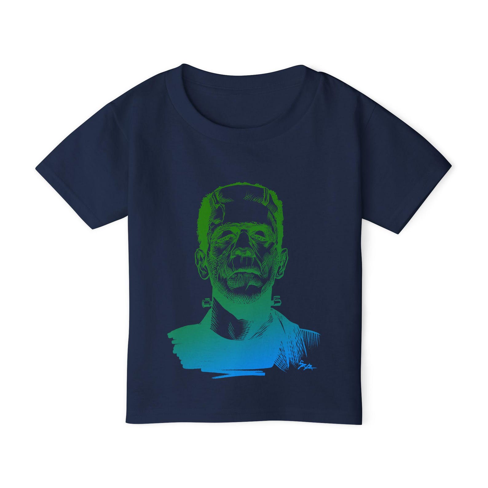 Frankenstein Toddler T-shirt, Halloween Costume Tee, Jason Spyda Adams Art L
