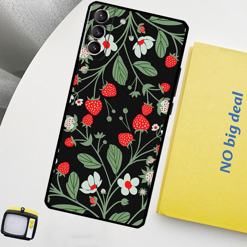 Strawberry Phone Case For Samsung Galaxy S25 Ultra S21 S22 S23 S24 Ultra S9 S10 S20 Plus S25 FE Cover