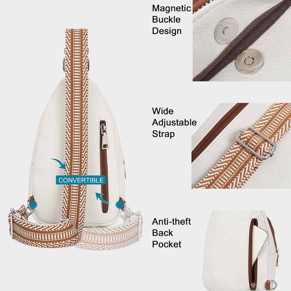 1Pc Fashion Women Sling Backpack Ladies Chest Pack Daypack Crossbody Bum Bag Shoulder Bag