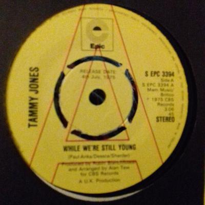 7inch Record TAMMY JONES - While We're Still Young SEPC3394PROMO Epic 1975 UK Rock Used
