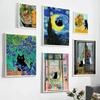 Black Cat Van Gogh Sunflowers Funny Art Matisse Monet Canvas Painting Posters And Prints Wall Pictures For Living Room Decor