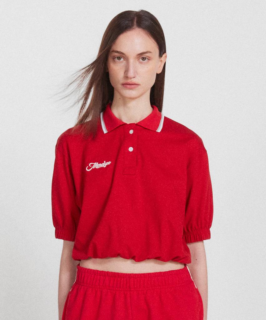 Minasu Pk Crop Banding T Shirt_Red