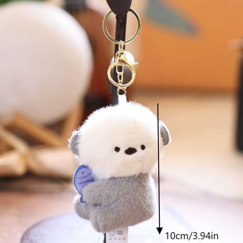 Cute Cartoon Sea Otter Plush Doll Pendant Creative Stuffed Animal Doll Keychain Bag Charm Hanging Decoration Birthday Gifts