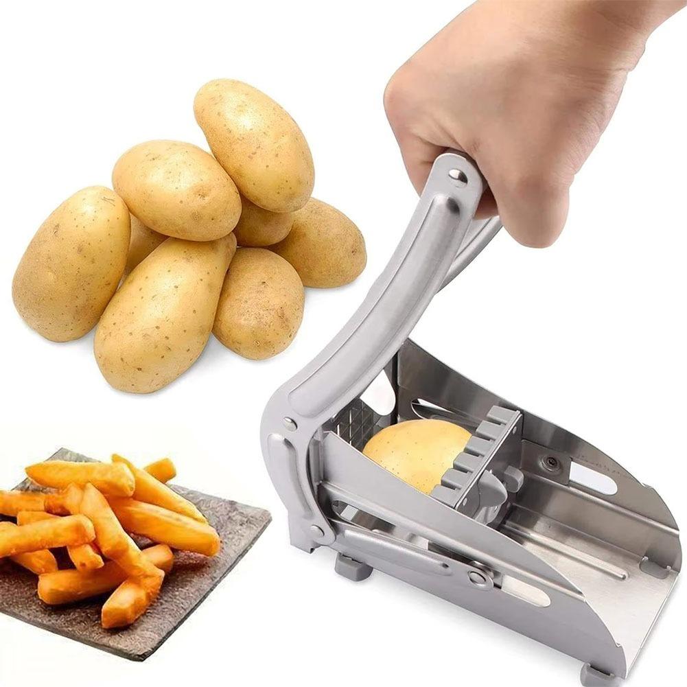 1pcs Manual Potato Cutter Food Grade Stainless Steel Potato Chips Maker Meat Chopper With Replacement Blades Kitchen Gadgets
