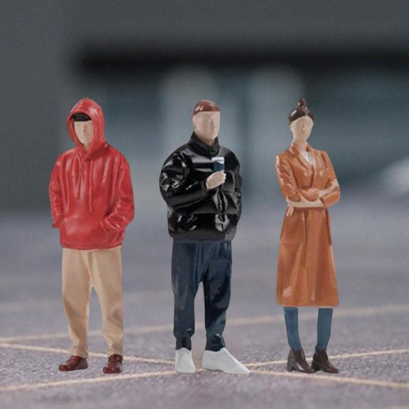 Set of 3 Practical 1/32 Scale Painted Resin Miniature Figures Models for Realistic Lifelikes Figurines Creations