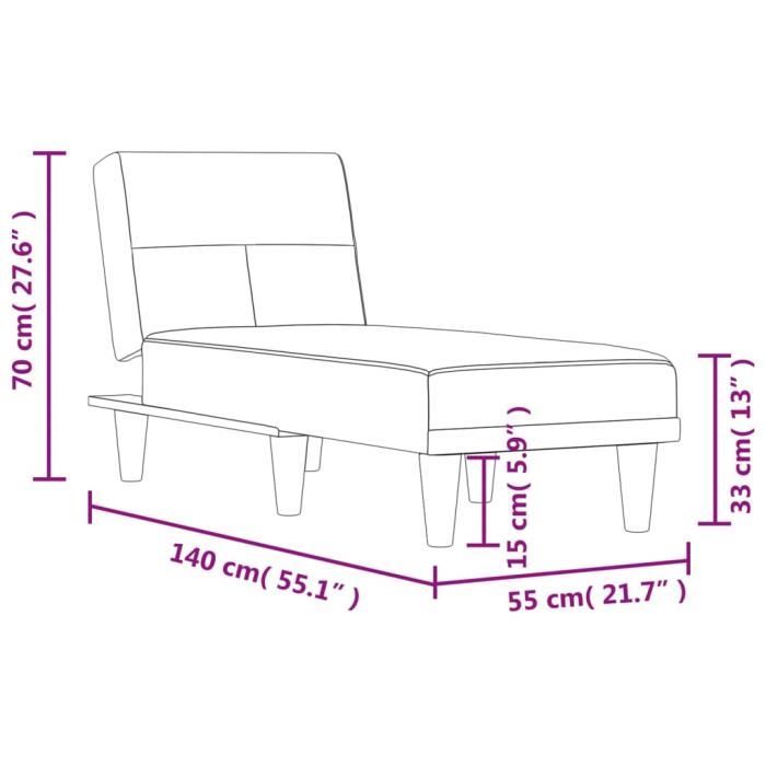 VidaXL Chaise Longue Dark Grey Fabric 352817