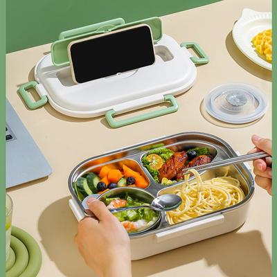 Panda Compartment Lunch Box 304 Stainless Steel Insulation Bento Box for Student Portable Seal Food Containers for Office Worker