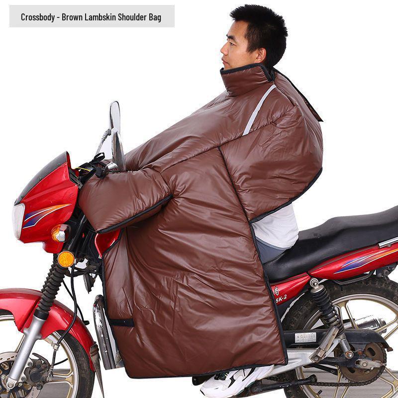 Motorcycle Windshield Plush Knee Pads & Windproof Quilt (Crotch Beam, Thickened, Waterproof, Warm)