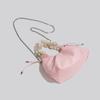 Summer Luxury Chain Handbag Women Fashion Beaded Pleated Cloud Bags Texture Soft Pu Single Shoulder Crossbody Bag with Gift Box
