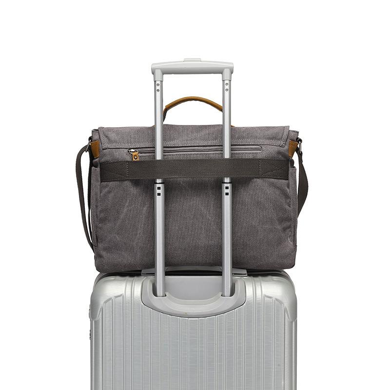 Canvas Skew Bag with Top Leather Camera Bag for Men Vintage One-shoulder Skew Back Briefcase for Business Travel