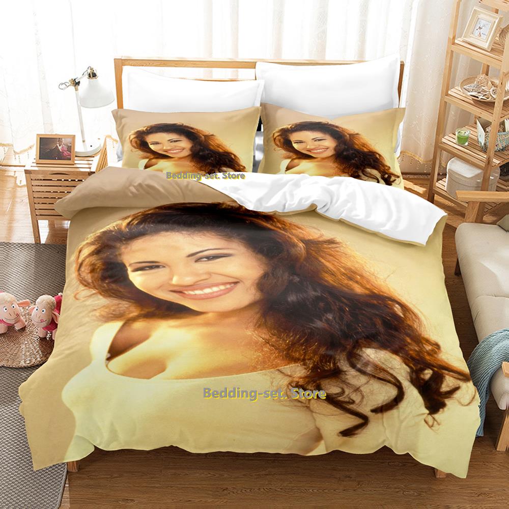 

Popular Selena Quintanilla Bedding Set Single Twin Full Queen King Size Bed Set Adult Kid Bedroom Duvetcover Sets Bed Sheet Set EU Single(135*200cm)3pcs