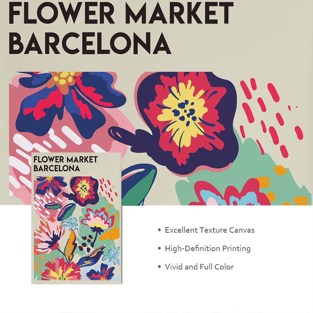 Abstract Colorful Flower Market Wall Art Canvas Painting Nordic Posters And Prints Wall Pictures For Living Room Home Decoration