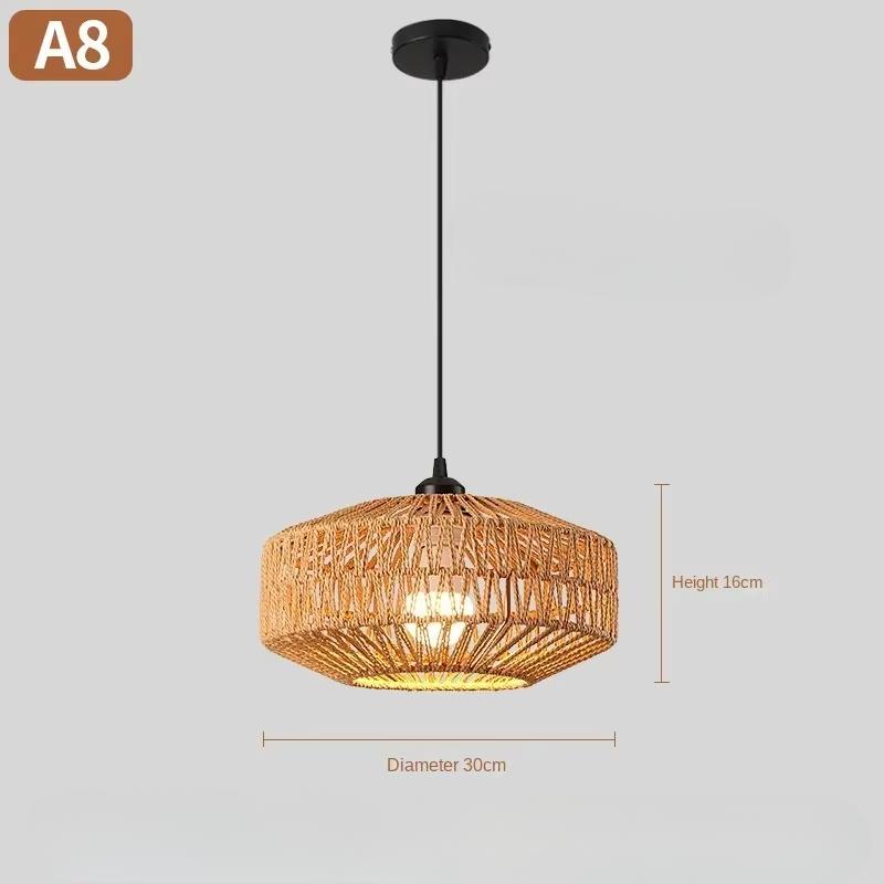 Wicker Lamp Creative Design Rattan Ceiling Light for Teahouses Homestays Decorative Pastoral Retro Pendant Light Fixture