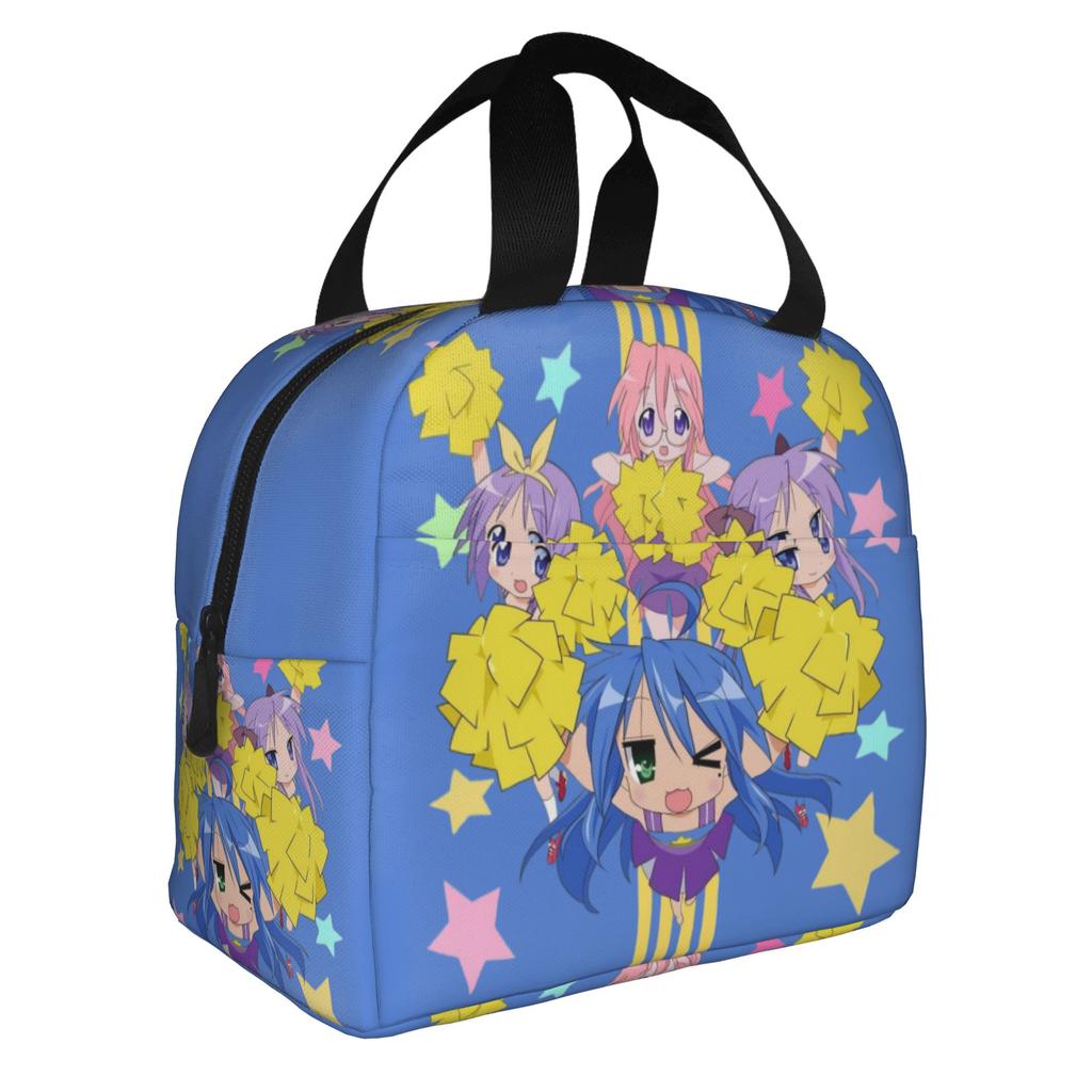 Anime Lucky Star Kawaii Portable Lunch Box for Women Multifunction Game Japanese Thermal Cooler Food Insulated Lunch Bag School