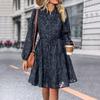 Jacquard Lace-Up Skirt  Spring/Summer New European And American Jacquard Long SleevesExplosive Dress