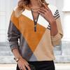 Moda damska Casual Wiosna Jesień Geometryczny nadruk Długi rękaw Bluzki i koszule