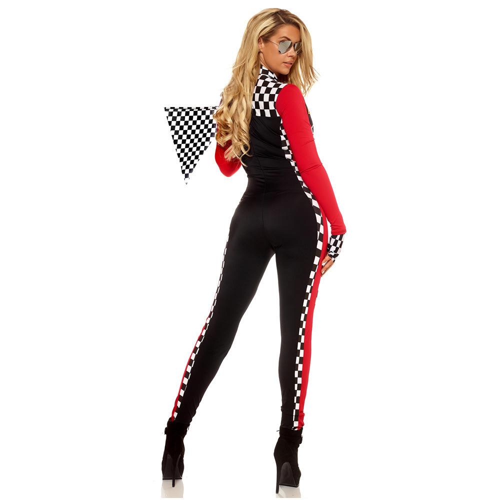 F1 Racing Suit Cosplay Costume for Women - Sexy Racer Girl Jumpsuit, Motorcycle Rider Outfit