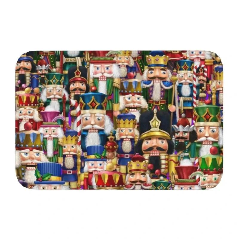 Christmas Nutcrackers Welcome Doormat Decor Kitchen Hallway Balcony Runners Rugs Bedroom Non-Slip Floor Mat Christmas Decoration