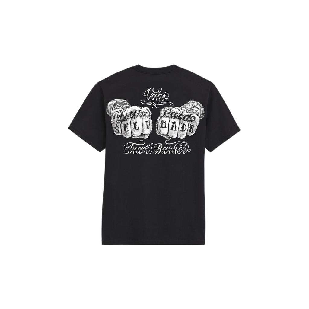 Vans Off The Wall Travis Barker Kollaboration Baumwolle Kurzarm Weicher Rundhals T-Shirt Herren Oberteile VN0013QABLK