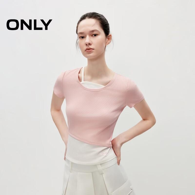 

ONLY Women s Faux Two-Piece Ribbed Sleeveless T-Shirt