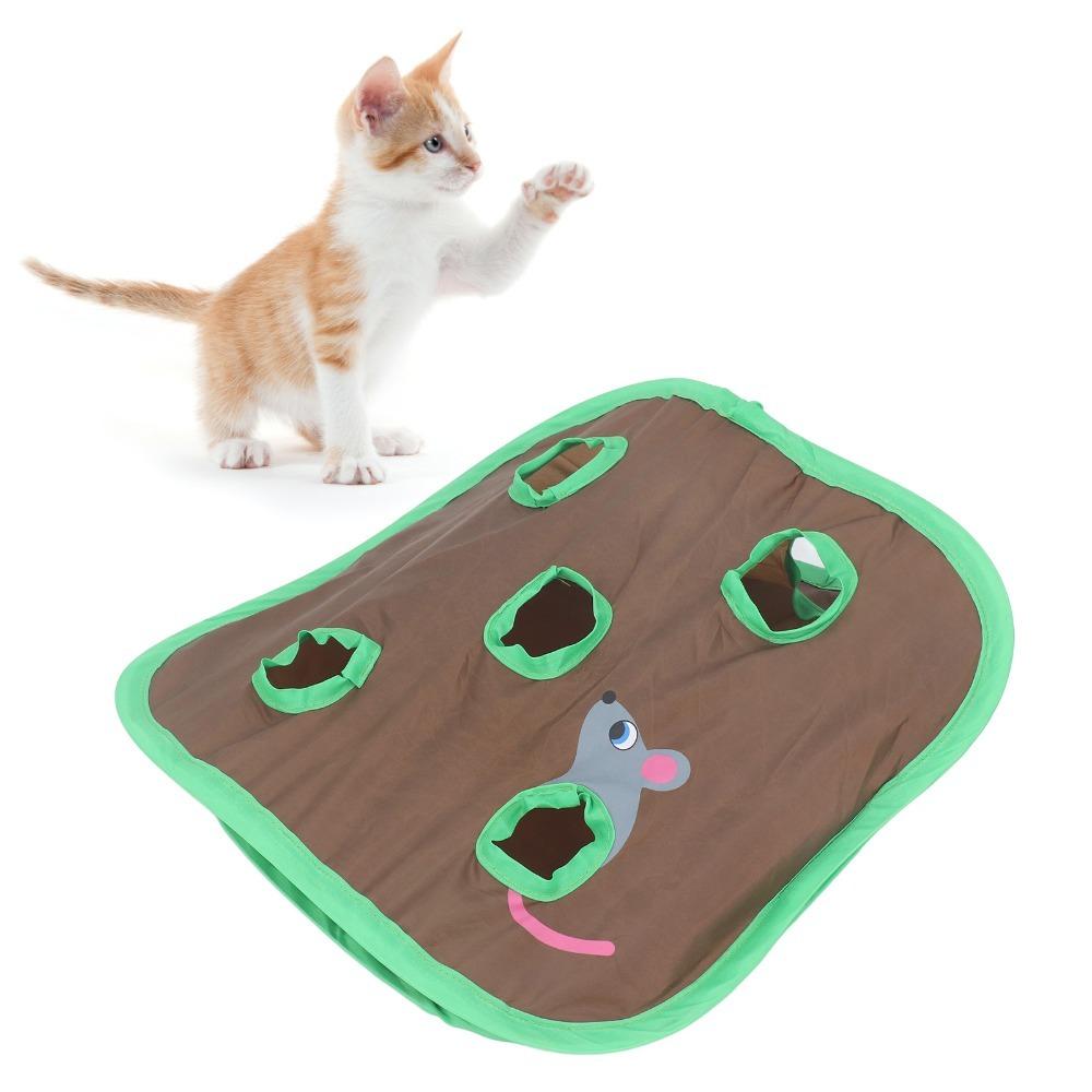 Collapsible Foldable Mouse Chasing Toy Bell Included Cat Puzzle Exercise Toy Indoor Play