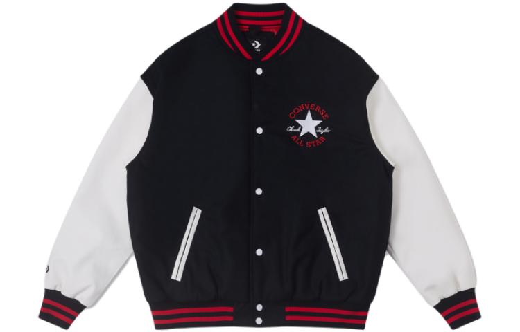 Converse Baseball Jerseys Unisex Black Baseball Collar Moderate Straight Fit 10025247-A01 M