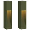 Solar LED Path Light 2 Pcs Olive Green Cold Rolled Steel