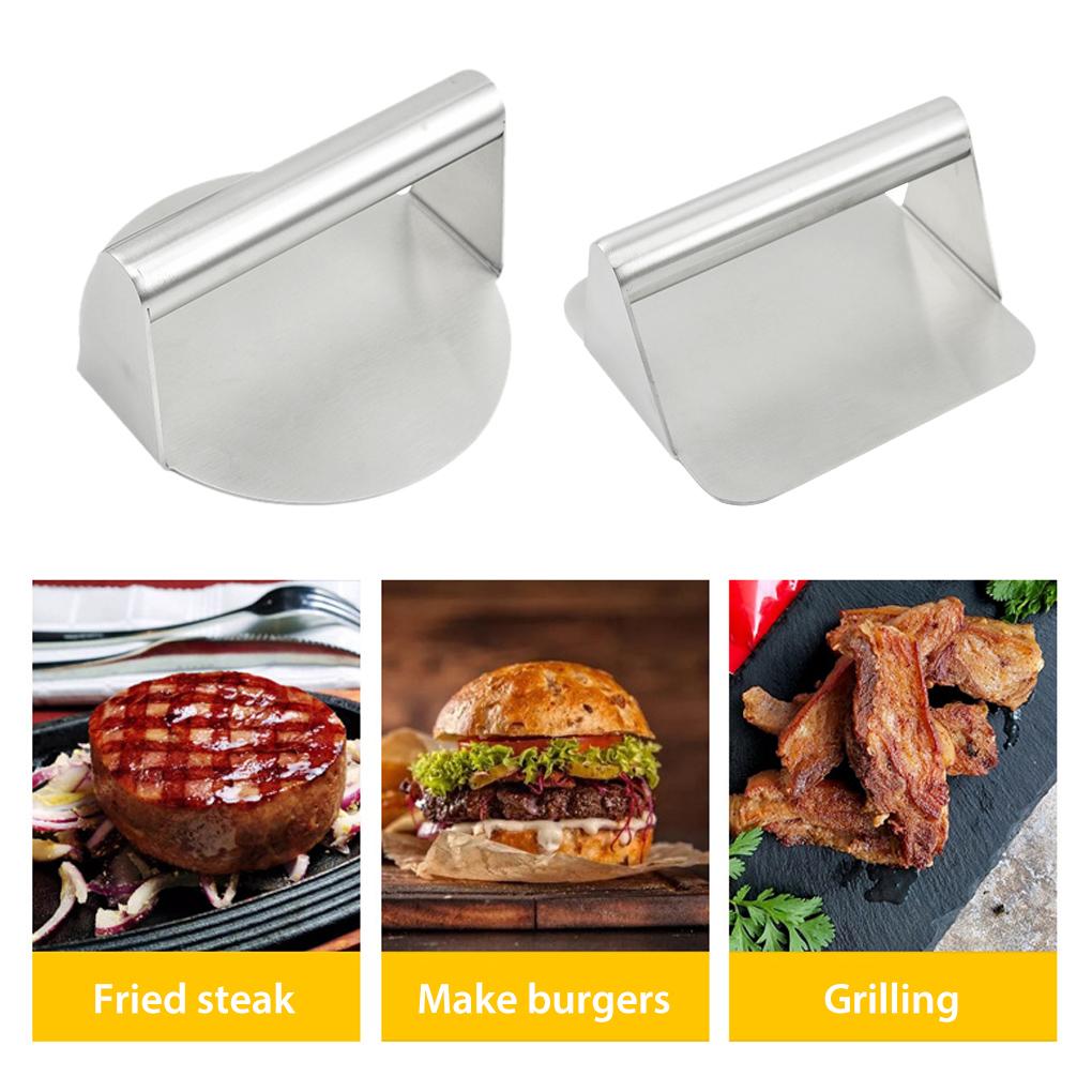 Burger Press Stainless Steel Non-stick Hamburger Maker Anti-corrosion Patty Making Gadgets Squeeze Grease Grilling Utensil