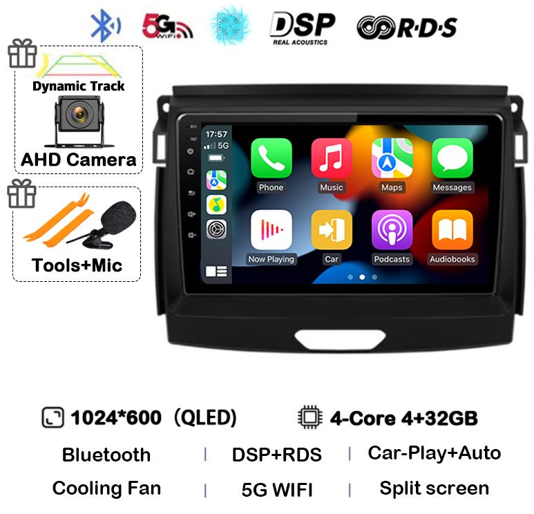 Android 14 Carplay Auto Car Radio Stereo For Ford Ranger 2015 2016 2017 2018 2019 2020 GPS Multimedia Autoradio Player Head unit