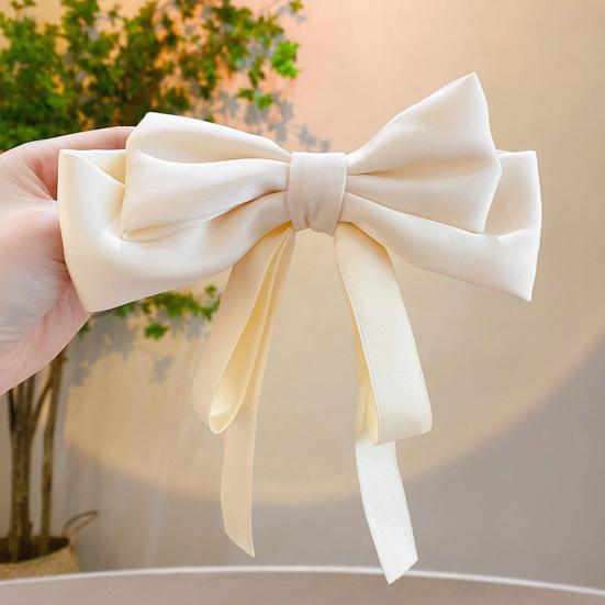 Hairpin Smooth Satin Hand-Sewn Three-Dimensional Ribbon Large Bow Hair Clip Hair Styling Tool Hair Accessories