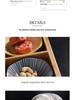 Nine-Compartment Solid Wood & Ceramic Tray for Dried Fruits, Nuts & Tea Snacks - Chinese & Japanese Style.