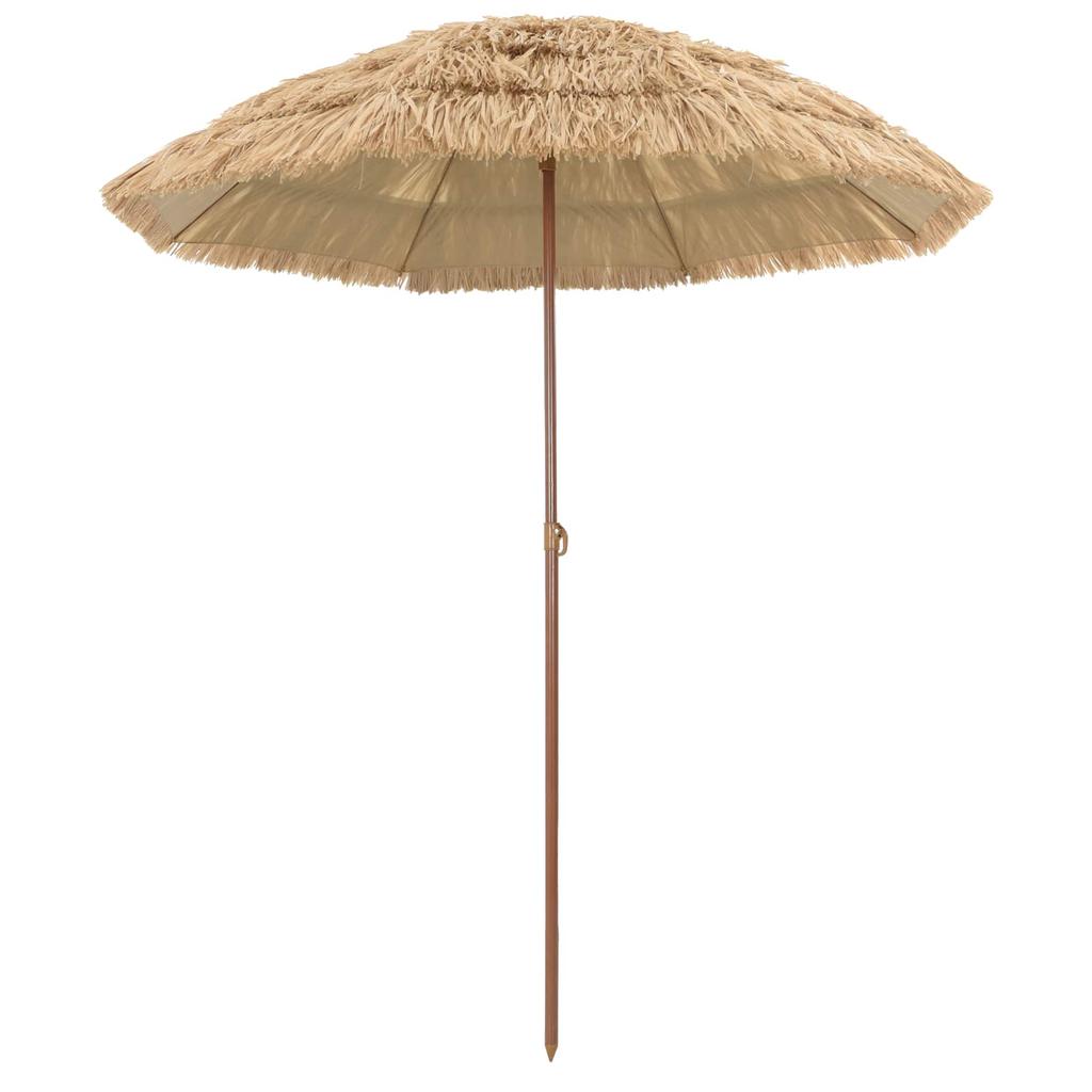 Beach Umbrella Natural 160 X 160 X 196 Cm Polyester and Steel