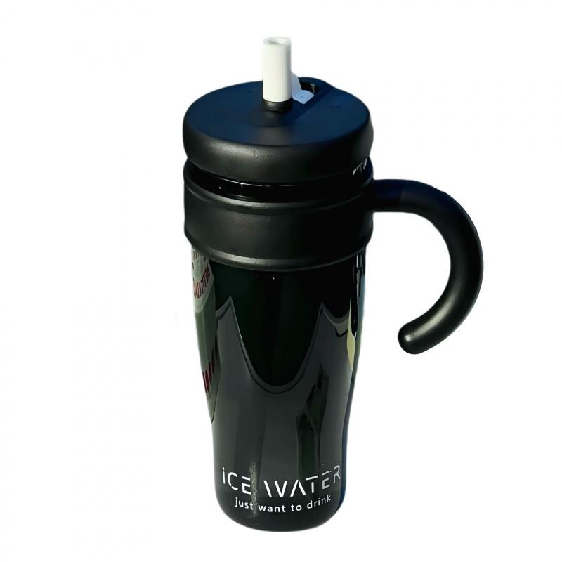 1100ML Large Capacity Plastic Straw Cup Summer Simple Office Ice Cup Water Bottle With Handle Portable Leak-proof Water Cup