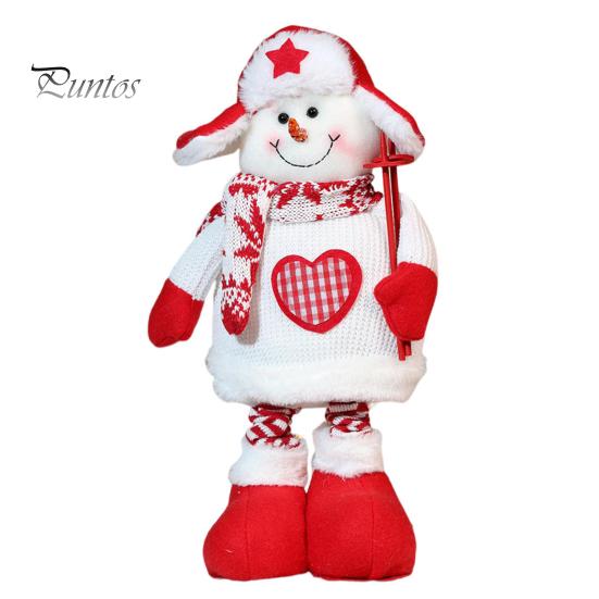 

Рождественская кукла, плюшевая игрушка Санта-Клауса, снеговика, лося, с телескопической ногой для рождественского декора для дома, стола, камина, окна, сада B