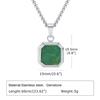 Square Natural Stone Necklaces for Men Women,Waterproof Multiple Colors Geometric Pendant Collar,Trendy Jewelry Gifts