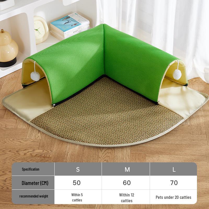 Pet Cooling Mat & Cat Tunnel Bed: Spring-Summer Style, Extra Large, Self-Play.