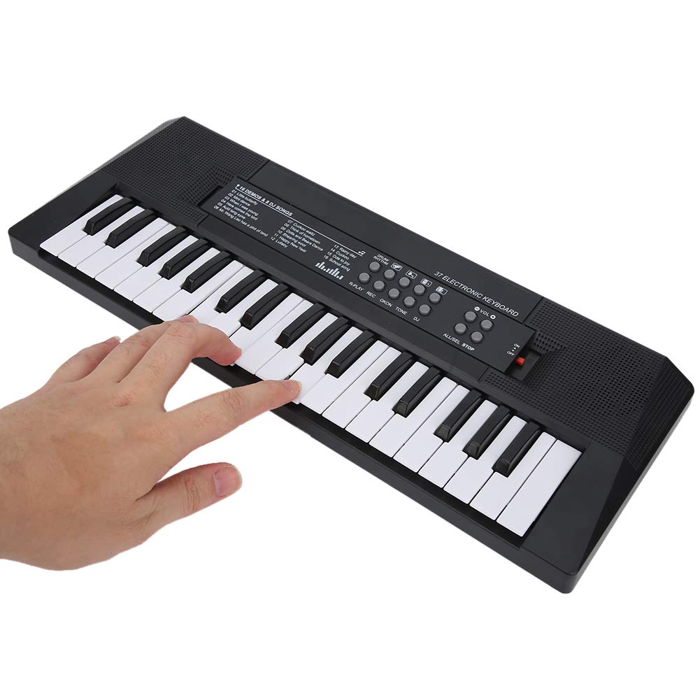 Eujgoov Piano Électrique 37 Touches Clavier Électrique Mini Clavier Clavier Électrique Clavier Musical avec Microphone Instrument Éducatif Électronique
