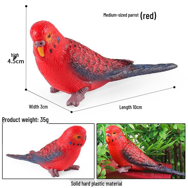 Children's Static Wild Animal Bird and Parrot Figure Set