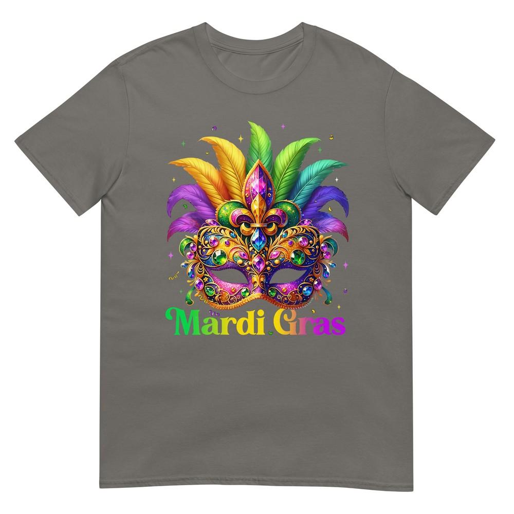 Mardi Gras Shirts For Unisex Girls Kids Mask Feather Party TShirt