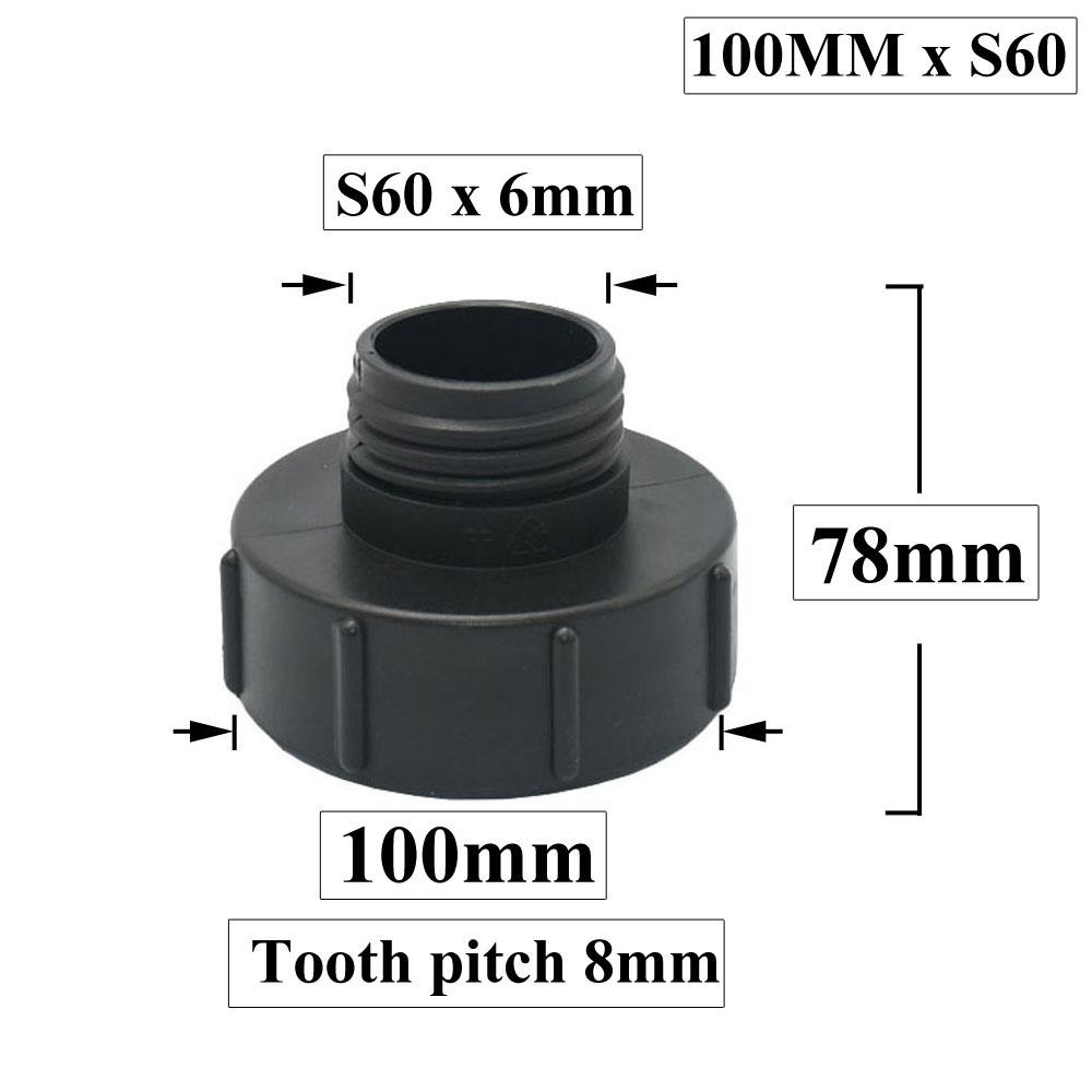 S60 To 1.5" 2" 63/75/80/100mm Thread IBC Tank Adapter Connector Garden Ton Barrel Connect Faucet 1000 Liter IBC Tank Fitting