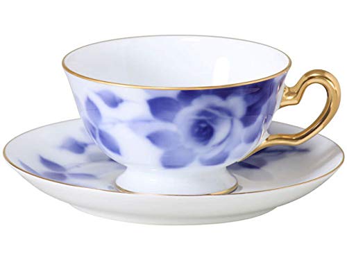 [Okura Touen Washi Paper Wrapping] Blue Rose Cup & Saucer 8011/6C