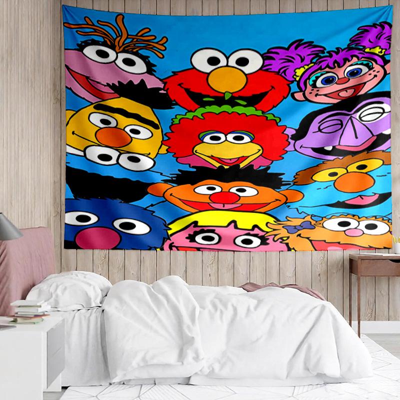 1PC Se-same Characters Tapestry Accessories Playroom Tapestry, for Bedroom,Livingroom, dormitory Room Wall Decor Fan Birthday Gifts