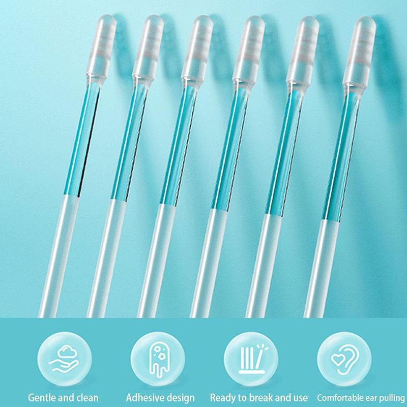 24Pcs/Box Disposable Sticky Ear Swabs Pick Reusable Ear Cleaner Soft Ear Wax Removal Tool Earwax Remover For Olders Adult Kid