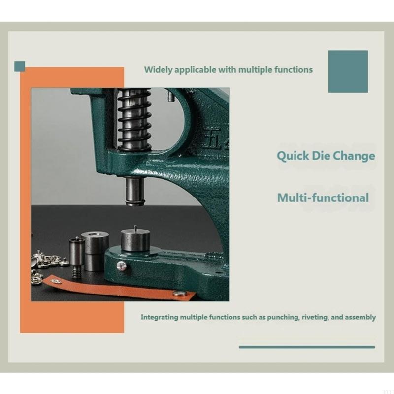 Heavy Duty Iron Eyelet Grommet Press Manual Eyelet Press Machine For Leathercraft Belt Wallet Clothing Sewing Project B03E
