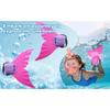 Aletas de Sirena de Silicona Ajustables para Entrenamiento de Natación y Playa, Cuerpo Suave Aleta Dura con 3 Agarre Antideslizante, Equipo de Foto Cosplay para Niño