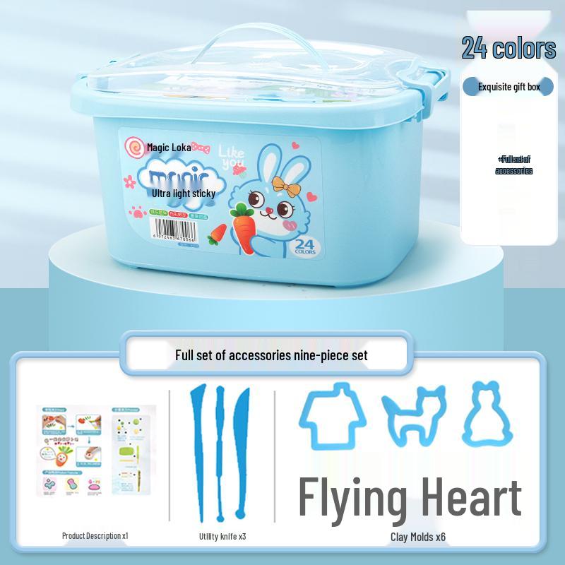 24-Color Large Pack White Clay Plasticine for Toddlers