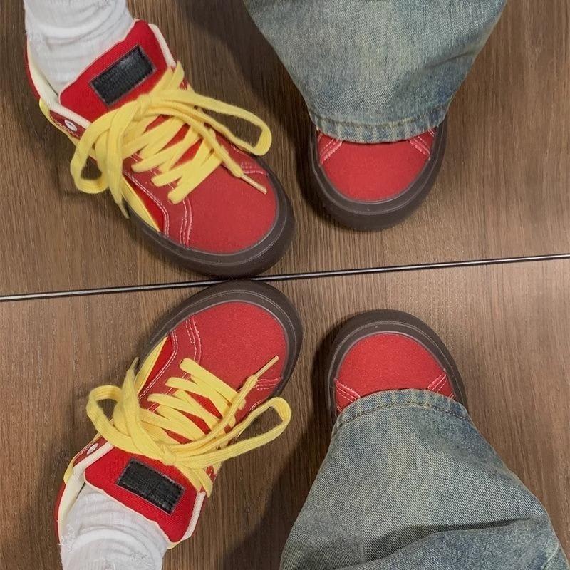 American 2025 spring and summer new popular canvas shoes casual thick baseplate shoes female students versatile casual shoes niche