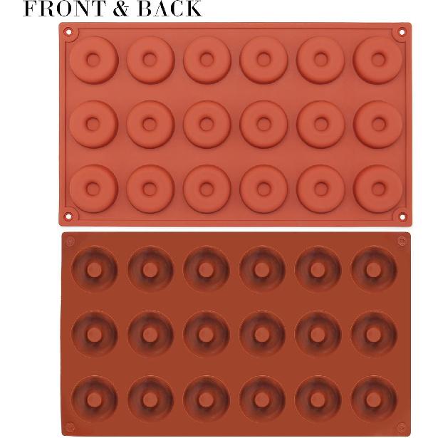 Funshowcase Mini Donut Silicone Mold 18 Cavity 12x7x0.4''