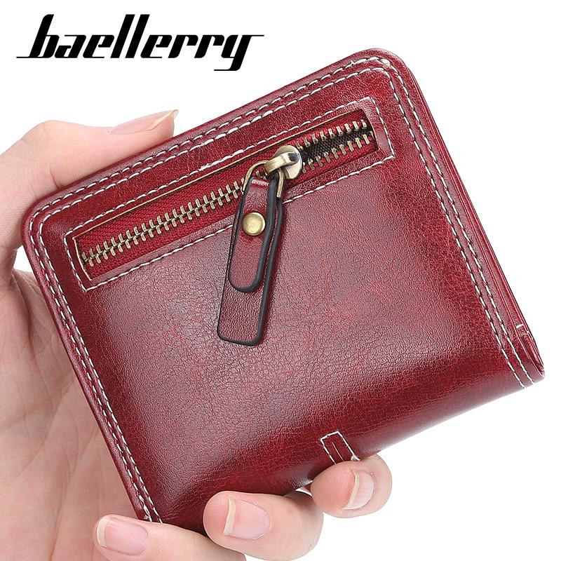 Baellerry Women's Short Wallet Zipper Card Holder Vintage Purse Simple Billfold Fashion Coin Purse