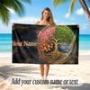 Tree of Life Theme Beach Towel Personalized Custom Name & Text Soft Quick Dry Beach Towel for Swimming Travel